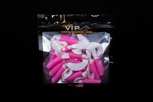 4" "Pink w/ White Tail" Curly Tail (12 Pack)