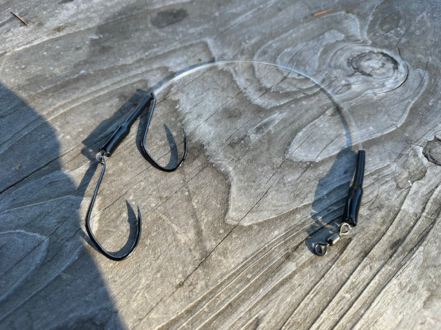 double fishing hook splitter 12" Double Hook Halibut/Ling Cod 200# Leader – VIP Outdoors