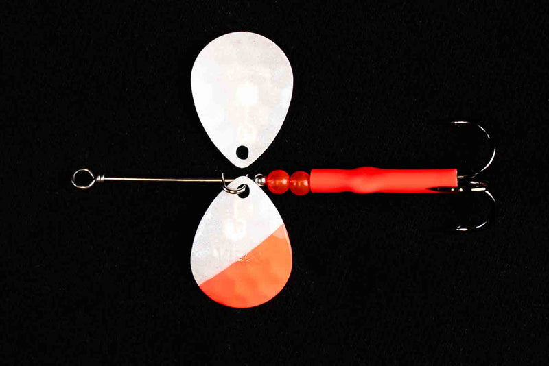 Load image into Gallery viewer, #3.5 Colorado &quot;White Back Coast Guard&quot; Salmon Spinner (single spinner)
