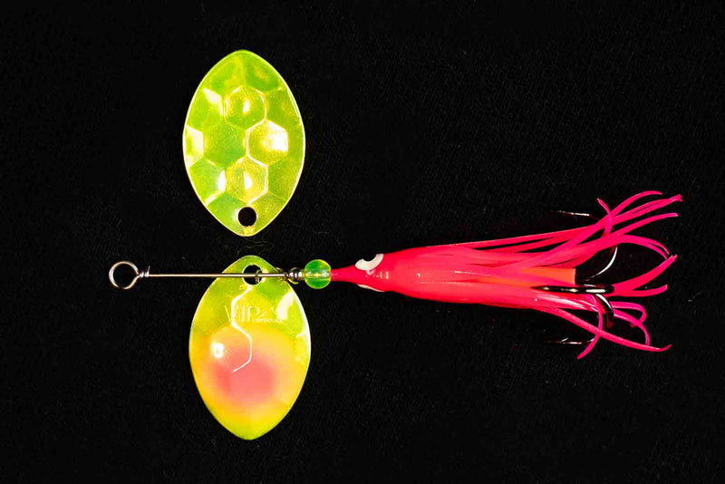 Load image into Gallery viewer, #3.5 Cascade &quot;Citrus Mistress&quot; Salmon Spinner (Single spinner)
