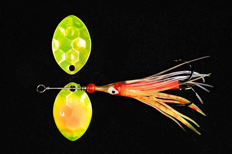 Load image into Gallery viewer, #3.5 Cascade &quot;Fried Egg/Morning&quot; Salmon Spinner (Single Spinner)
