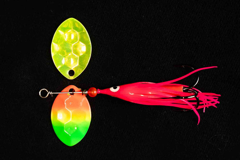 Load image into Gallery viewer, #3.5 Cascade &quot;BAM&quot; Salmon Spinner (single spinner)
