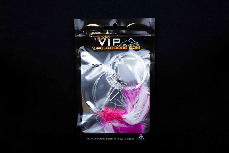Load image into Gallery viewer, VIP Double Hook Shrimp Flies &quot;Pink/White&quot; (60lb)
