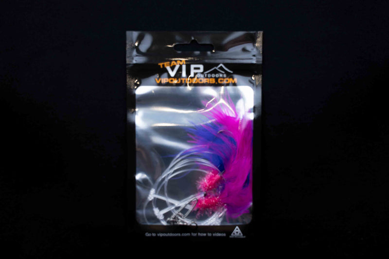Load image into Gallery viewer, VIP Double Hook Shrimp Flies &quot;Pink/Purple&quot; (60lb)
