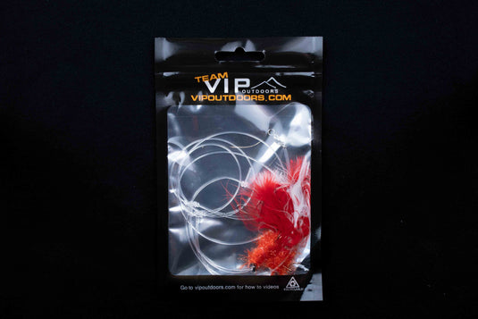 VIP Double Hook Shrimp Flies "White/Red" (60lb)