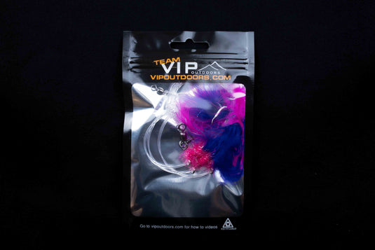 VIP Triple Hook Shrimp Flies "Pink/Purple" (80lb)