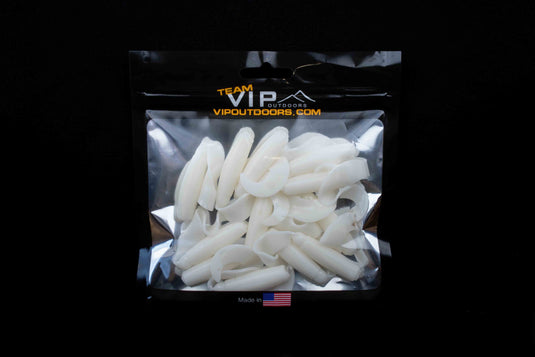 4" "White" Curly Tail (12 Pack)