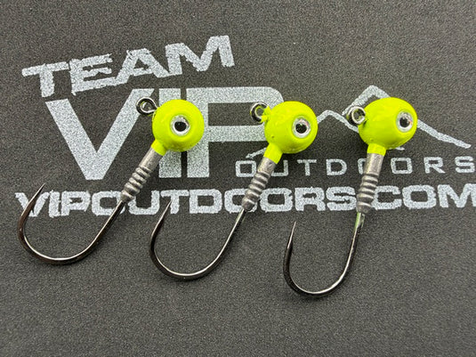 1/2 oz Round (Chartreuse) Jig Head.
