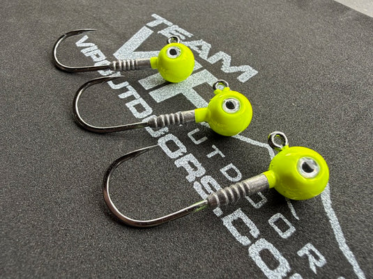1/2 oz Round (Chartreuse) Jig Head.