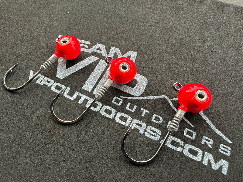 Load image into Gallery viewer, 3/4 oz Round (Hot Pink) Jig Head. #3/0 2x Strong Hook (3PK)
