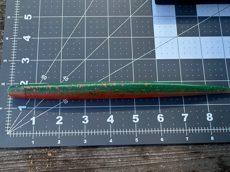 Load image into Gallery viewer, 9&quot;, Motor Oil/Red Eel - Single Bait
