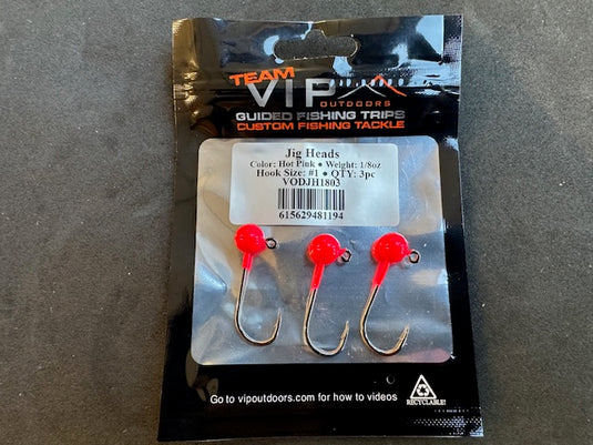 blaze fishing hooks 1/8 oz BLAZE ORANGE Jig Head. #1, 2x Strong Hook (3PK)