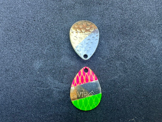 #3 Colorado "SCALE PInk/Green, Two Face" Spinner Blade (Single Blade)