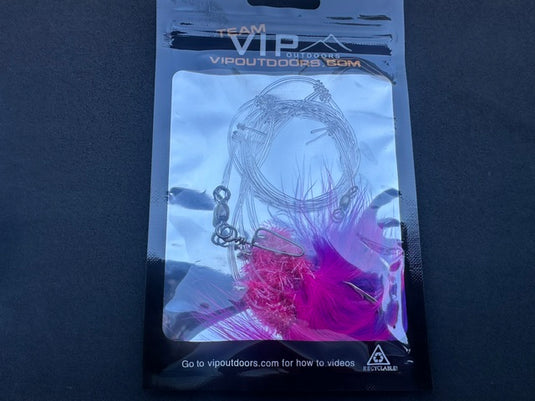 VIP Triple Hook Shrimp Flies "Purple/ Pink" (80lb)