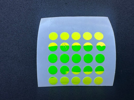 Round "Chartreuse CHROME" Dot Stickers (25 pack)