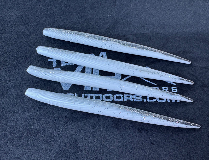 Load image into Gallery viewer, 6&quot;  White/Silver Eel  (Single Bait)

