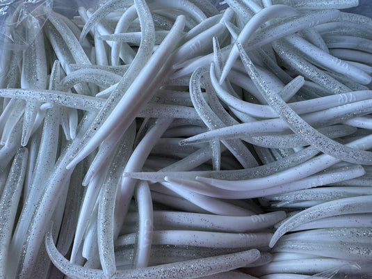 6"  White/Silver Eel  (Single Bait)