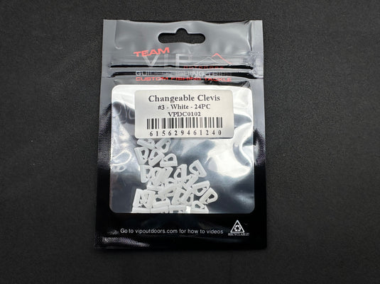 White, Plastic Changeable Clevis (24 Pack)