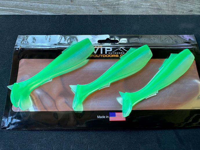 4.5” VIP “Pearl/Aqua Green” Swim Bait (3 pack)