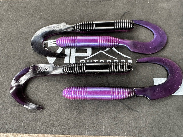 Load image into Gallery viewer, 6&quot; &quot;Purple Reaper&quot; Curly Tail - 4 Pack
