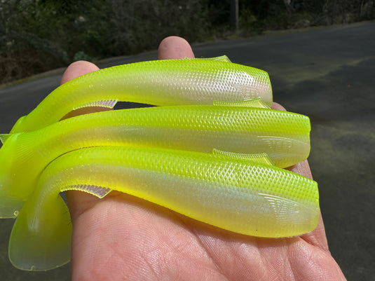 4.5” VIP “Pearl/Chartreuse” Swim Bait (3 pack)
