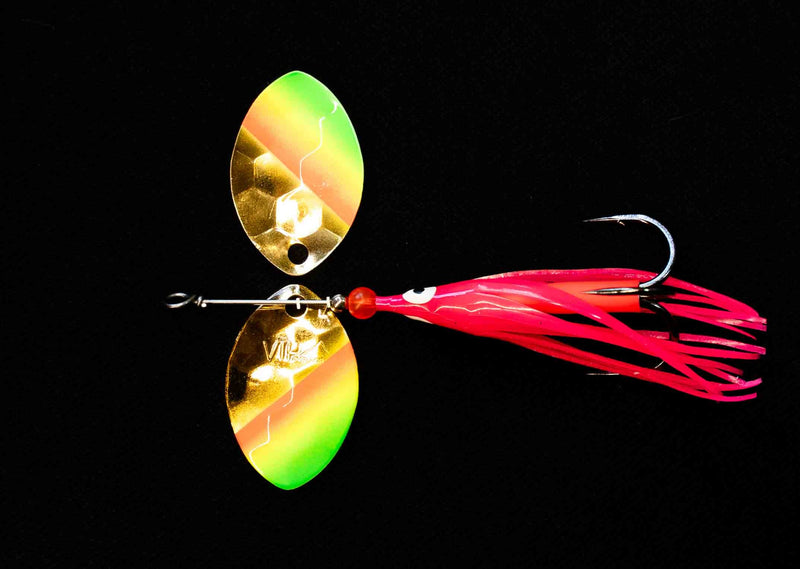 Load image into Gallery viewer, #3.5 CA &quot;DOUBLE Gold Mex Hat&quot; Salmon Spinner (Single Spinner)
