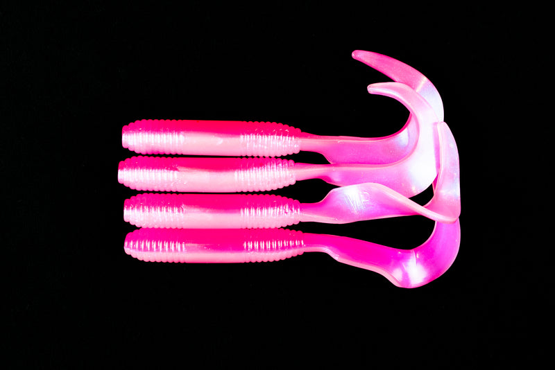 Load image into Gallery viewer, 6&quot; &quot;Pink Pearl&quot; Curly Tail - 4 Pack

