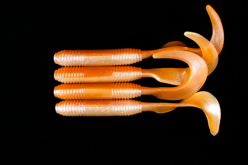 Load image into Gallery viewer, 6&quot; &quot;Tan Tuna&quot; Curly Tail - 4 Pack
