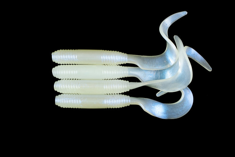Load image into Gallery viewer, 6&quot; &quot;Glow Pearl&quot; Curly Tail - 4 Pack
