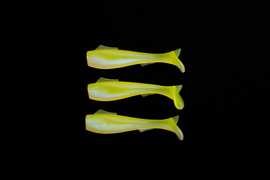 3” VIP “Chartreuse/Pearl” Swim Bait (3 pack)