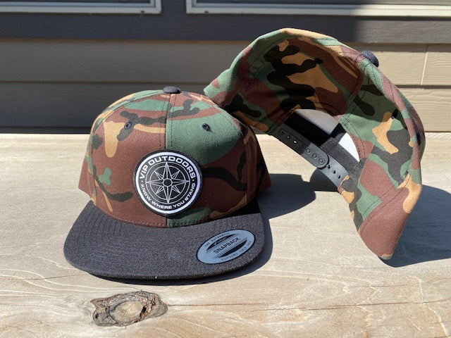 VIP Compass Hat, OG Camo w/ Black Bill Snap Back – VIP Outdoors